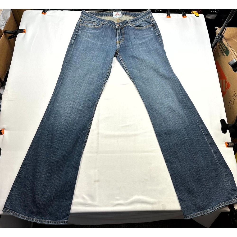 People's Liberation Bella Jeans Womens Size‎ 32 Blue Denim Stretch Bootcut Star